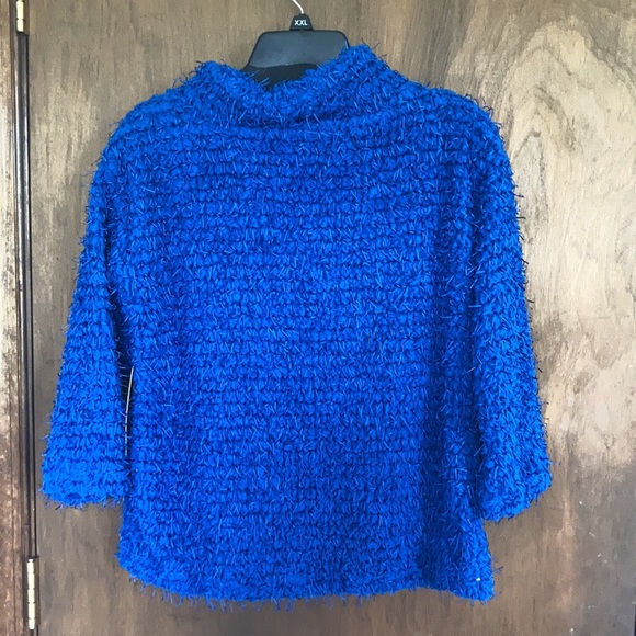 Multiples royal blue sweater top w texture & stretch size S - Picture 13 of 15